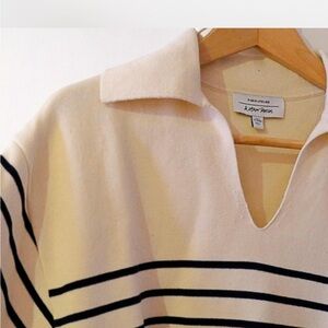 Navy and cream Striped Knit Top